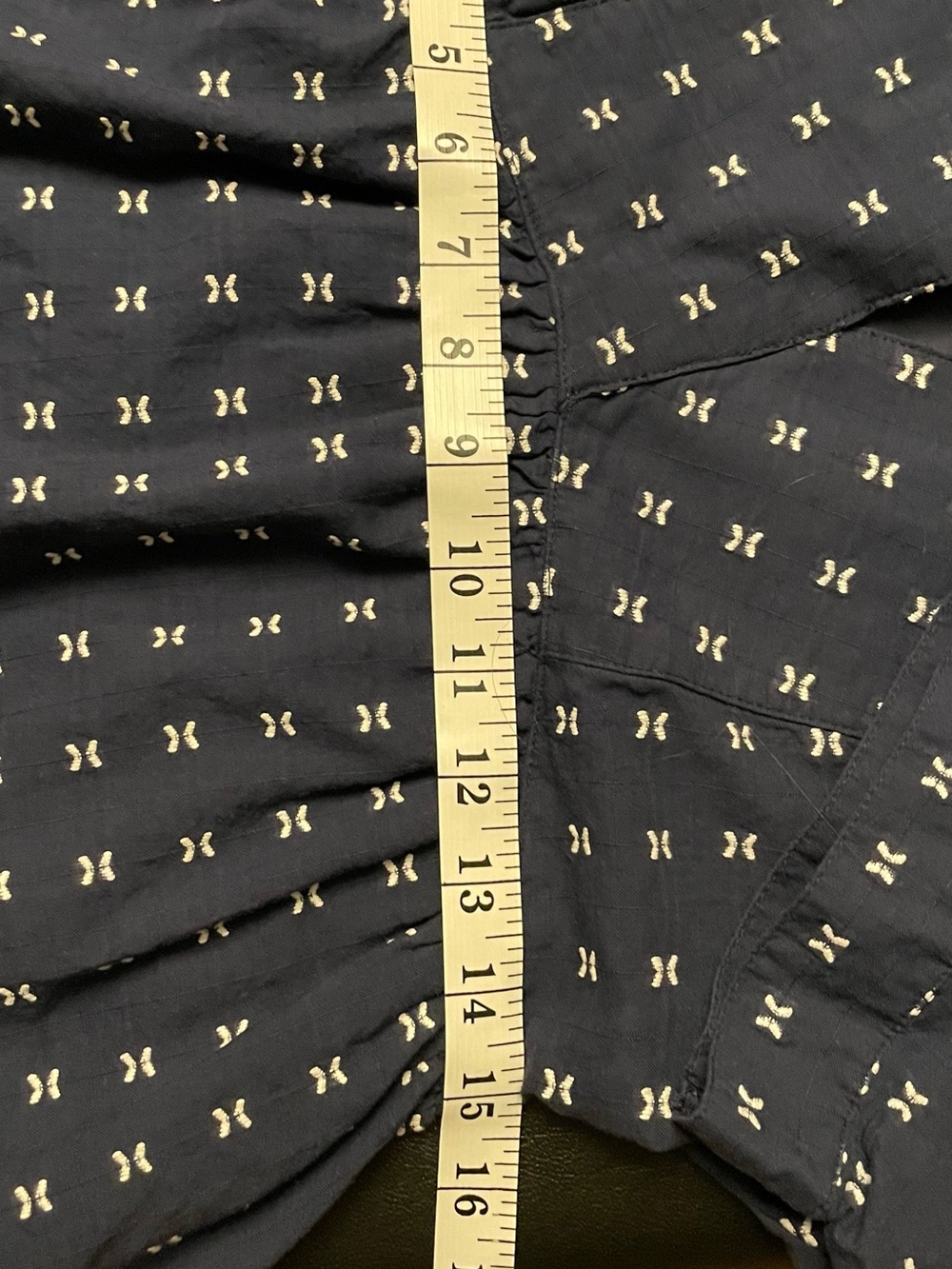 Madewell Navy Blue V-Neck Babydoll Dress w Mini White Pattern - Picture 7 of 8